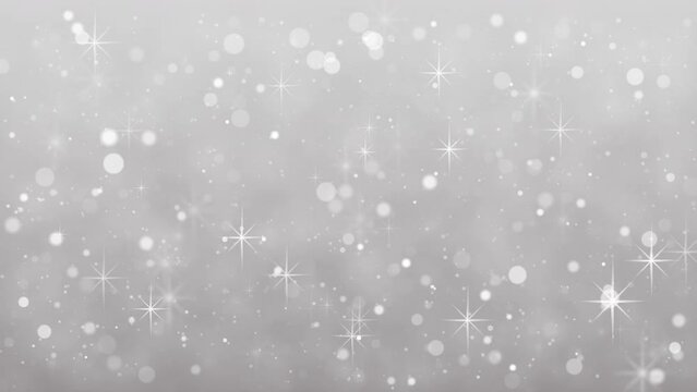 Seamless loop winter glittering particles and stars abstract background
