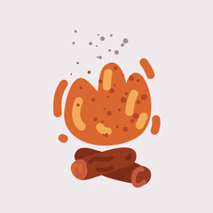 Camping Bonfire Fill Outline Icon