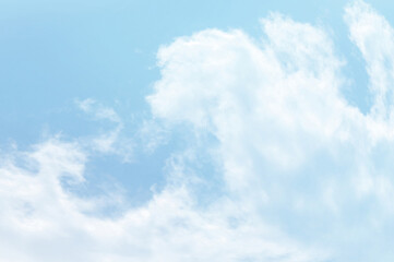 Blue sky with white cloud. The summer heaven is colorful clearing day Good weather and beautiful nature in the morning.