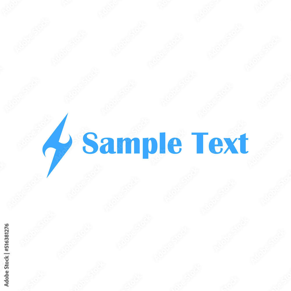 Poster simple thunder logo example vector with a sample text for a company name.