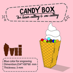 candy box for laser cutting and cnc cutting