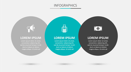 Set POS terminal, Megaphone and Stacks paper money cash. Business infographic template. Vector