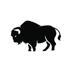 Vector design of a silhouette of a buffalo - obrazy, fototapety, plakaty
