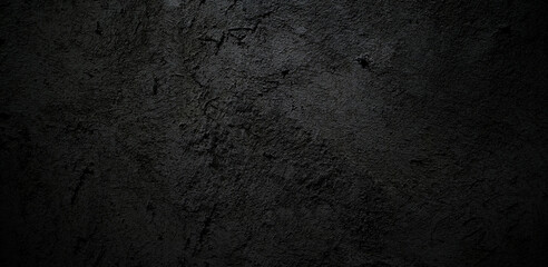 Fototapeta na wymiar Scary wall Black stone concrete texture background, Dark grey black horror cement texture for background
