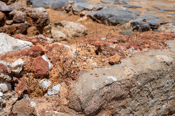 Ancient archaeological site in Crete with stone ruins