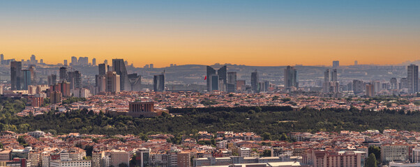 Fototapeta na wymiar Beautiful panoramic view of Ankara, the capital of Turkey, at sunset