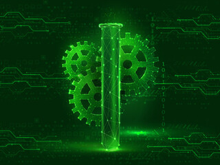 2d illustration Abstract futuristic electronic circuit technology background