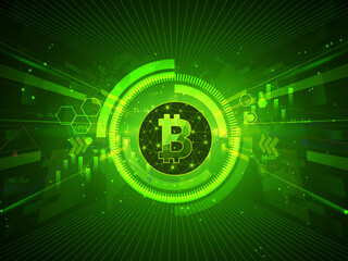 2d rendering bitcoin sign currency