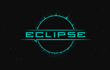 solar eclipse printable vector logo - obrazy, fototapety, plakaty