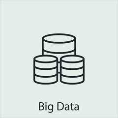 big data icon vector icon.Editable stroke.linear style sign for use web design and mobile apps,logo.Symbol illustration.Pixel vector graphics - Vector