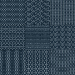 indigo blue seamless Indian patterns