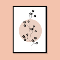 Abstract Flower Art Wall Painting Posters and Prints Nordic Murals Vector art print.