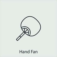 hand fan icon vector icon.Editable stroke.linear style sign for use web design and mobile apps,logo.Symbol illustration.Pixel vector graphics - Vector