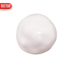 Snow globe. Snowball Realistic 3d design In plastic cartoon style. Icon isolated white ball. Vector illustration