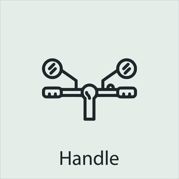 bicycle handle icon vector icon.Editable stroke.linear style sign for use web design and mobile apps,logo.Symbol illustration.Pixel vector graphics - Vector