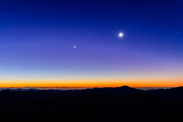 Sunrise at the mount Sinai. Sinai peninsula, Egypt