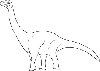 Fototapeta premium Hand drawn dinosaurs. Vector prehistoric animals illustration. Coloring book with dinosaurs