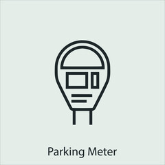parking meter icon vector icon.Editable stroke.linear style sign for use web design and mobile apps,logo.Symbol illustration.Pixel vector graphics - Vector