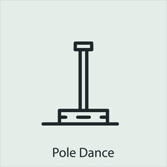 pole dancing icon vector icon.Editable stroke.linear style sign for use web design and mobile apps,logo.Symbol illustration.Pixel vector graphics - Vector