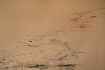 Abstract art. Closeup view of a modern expressive painting.