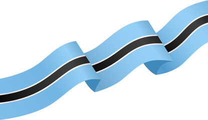 Botswana flag flying on white background