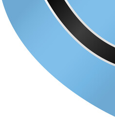 Botswana flag flying on white background