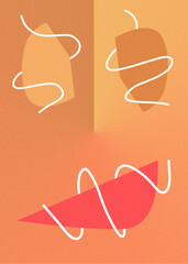 Simple line and organize shape design with calming colors