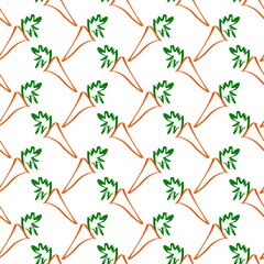 Carrot. Doodle illustration of carrots. Image for postcards and scrapbooking. Seamless pattern.