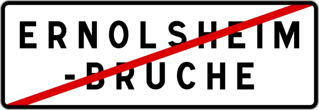 Panneau sortie ville agglom&eacute;ration Ernolsheim-Bruche / Town exit sign Ernolsheim-Bruche