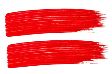 smears of red paint on a white background