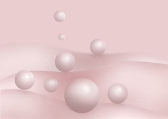 Abstract pink color background with balloons