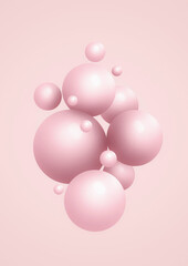 Abstract pink color background with balloons