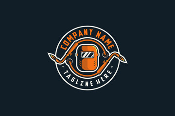 welding helmet logo with circle shape