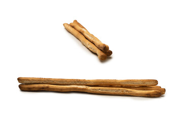 Bread sticks isolated on white background.