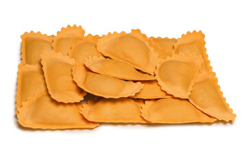 Raw ravioli as background. Healthy italian food.