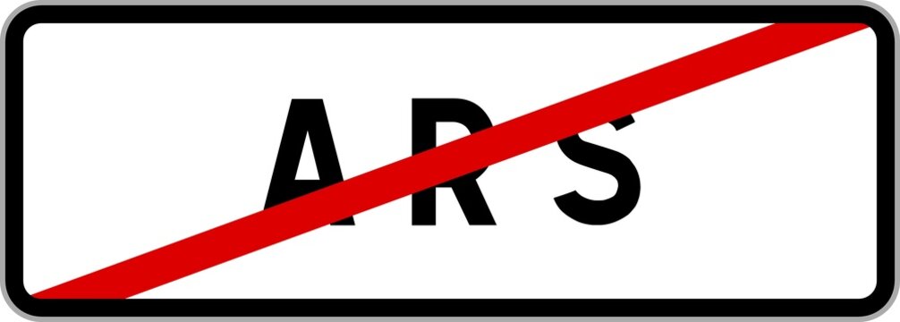 Panneau sortie ville agglom&eacute;ration Ars / Town exit sign Ars