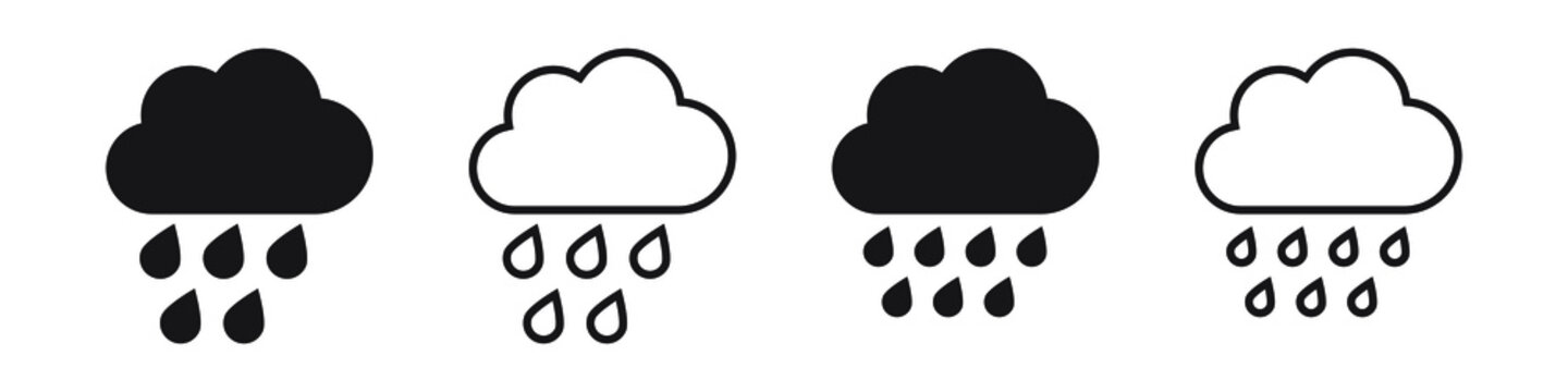 Rain icon in trendy flat style isolated on grey background. Cloud rain symbol for your web site design, logo, app, UI. Modern forecast storm sign.