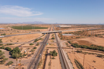 Arizona interstate 10 between Tucson and Phoenix, aerial 