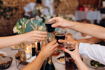 couple toasting with champagne