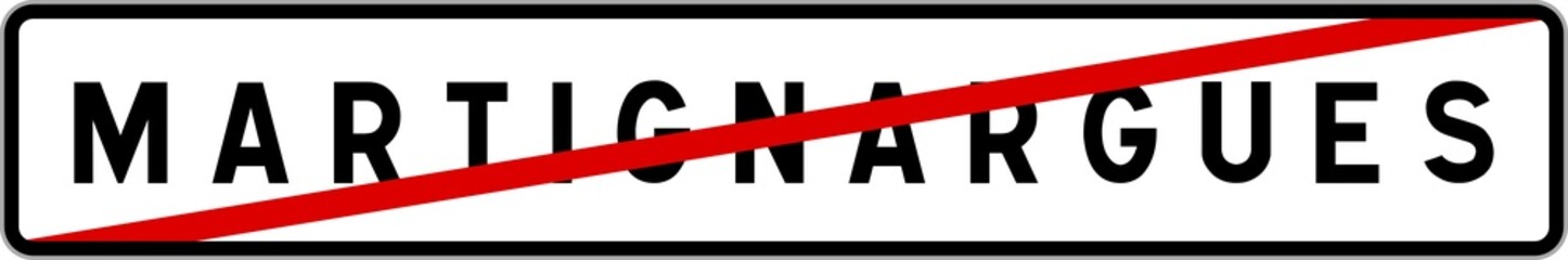 Panneau sortie ville agglomération Martignargues / Town exit sign Martignargues