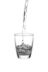 Still image pouring water into a glass.