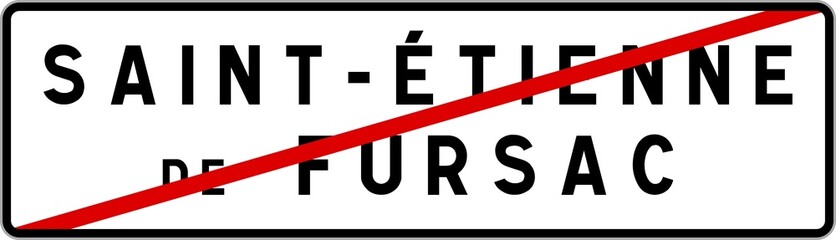 Panneau sortie ville agglomération Saint-Étienne-de-Fursac / Town exit sign Saint-Étienne-de-Fursac