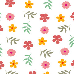 flowers vector seamless drawing on white background. of creative clipart logos symbols designs posters flyers clothing designs wrapping paper