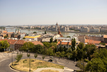 Fototapeta na wymiar View of the city of Budapest from above.