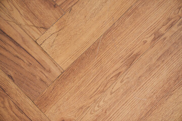 Oak parquet, interior floor, top view with copy space, wooden board floor, fragment of wooden floor in the house, background for your design. High quality photo