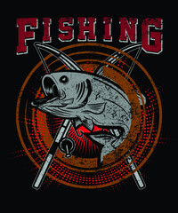 Fishing T Shirt Design Vector free Download