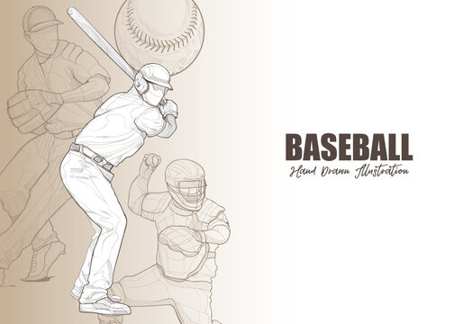 baseball player vector illustration. sport background design. baseball wallpaper