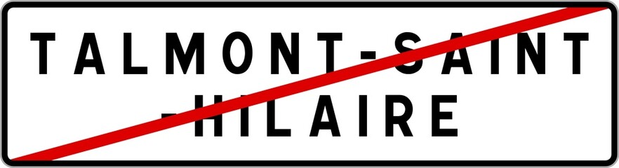 Panneau sortie ville agglomération Talmont-Saint-Hilaire / Town exit sign Talmont-Saint-Hilaire