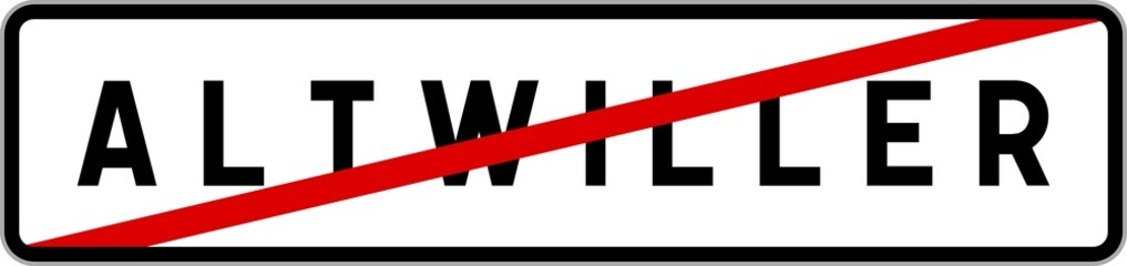 Obraz premium Panneau sortie ville agglomération Altwiller / Town exit sign Altwiller