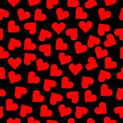 Hearts on a black background. Saint Valentine. High quality vector illustration.